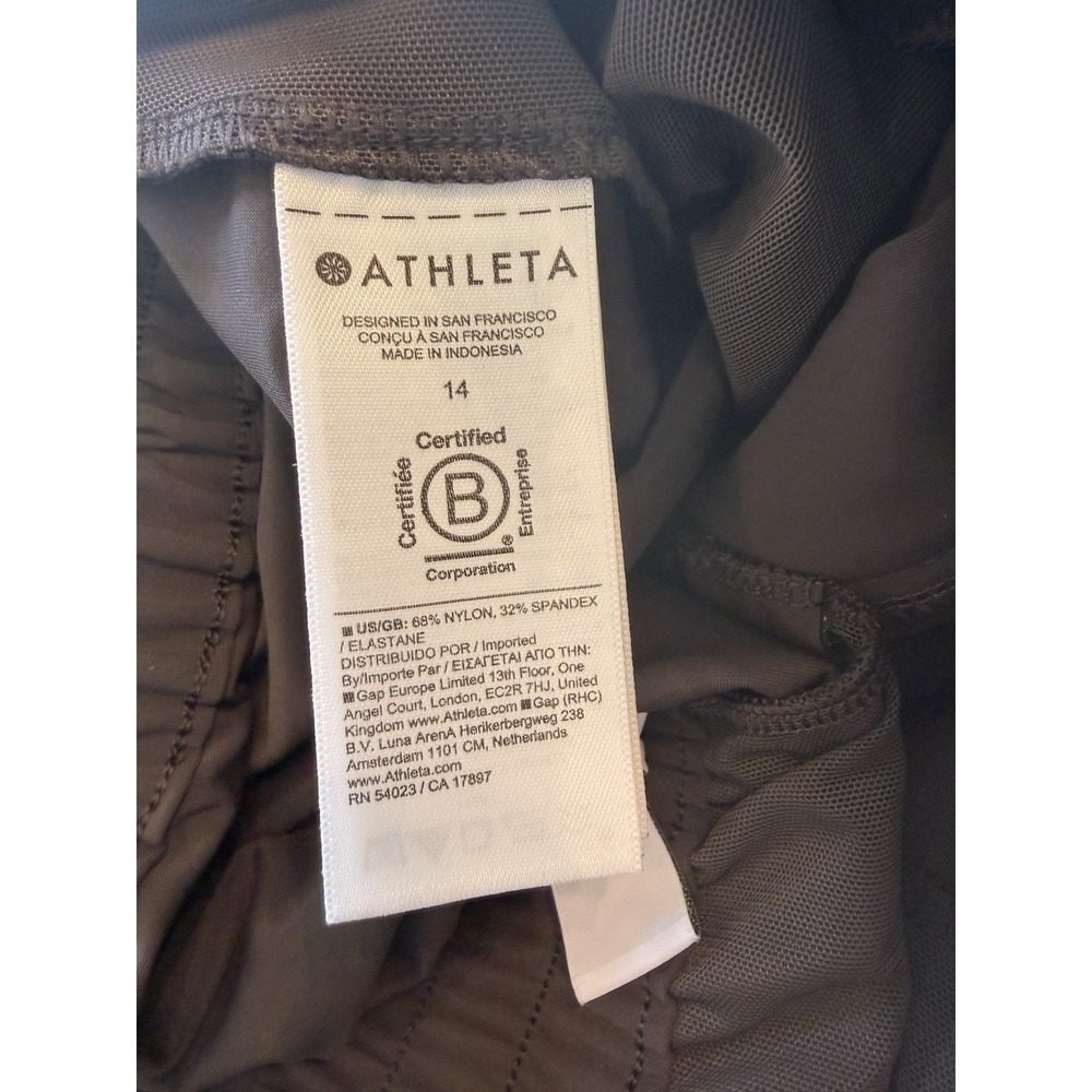 Athleta Truffle Brown High Rise Wide Leg Pleated Pinnacle Trouser Pants Size 14 - Picture 8 of 9